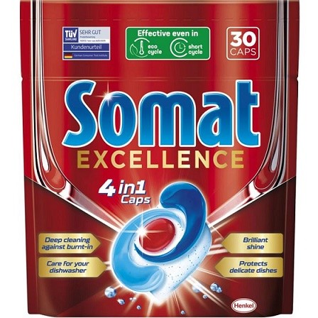 Somat Excellence 4v1 kapsle 30ks - Drogerie Kuchyň Myčka tablety a prášek